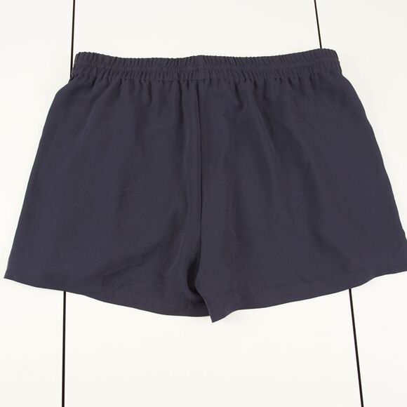 Theory Kinzie Navy Blue Drapey Crepe Lightweight Shorts Womens Sz L - Picture 2 of 12